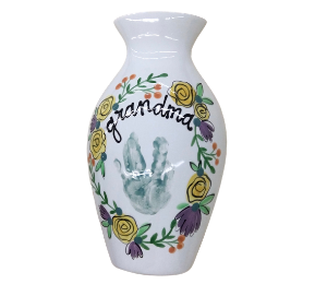 Rocklin Floral Handprint Vase