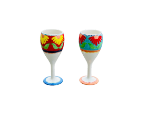 Rocklin Floral Wine Glass Set